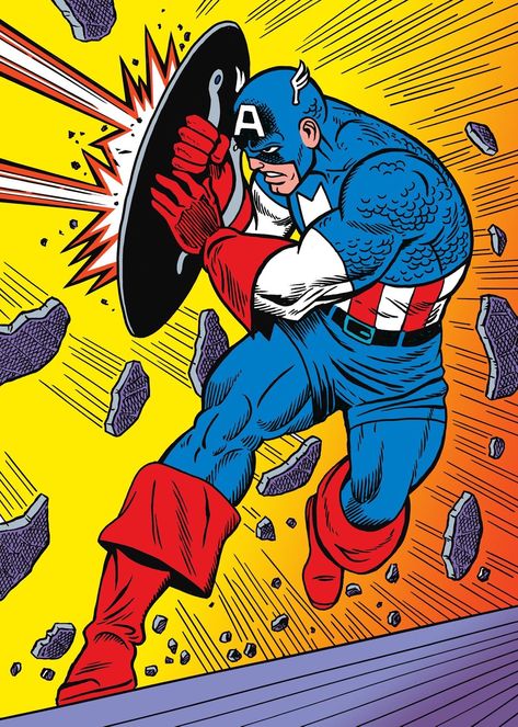 Marvel Comics Captain America, Pop Art Comic Marvel, Classic Captain America, Captain America Drawing, Marvel Comics Women, Captain America Comic Art, Superhero Captain America, Captain America Art, Marvel Comics Vintage