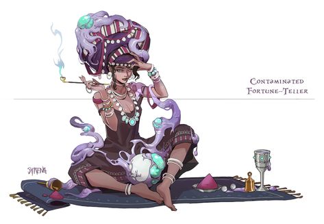 ArtStation - contaminated fortune teller, Syrena Li Fortune Teller, Zbrush, Character Concept, Traditional Art, Character Inspiration, Art Inspo, Force, Character Design, Arts And Crafts