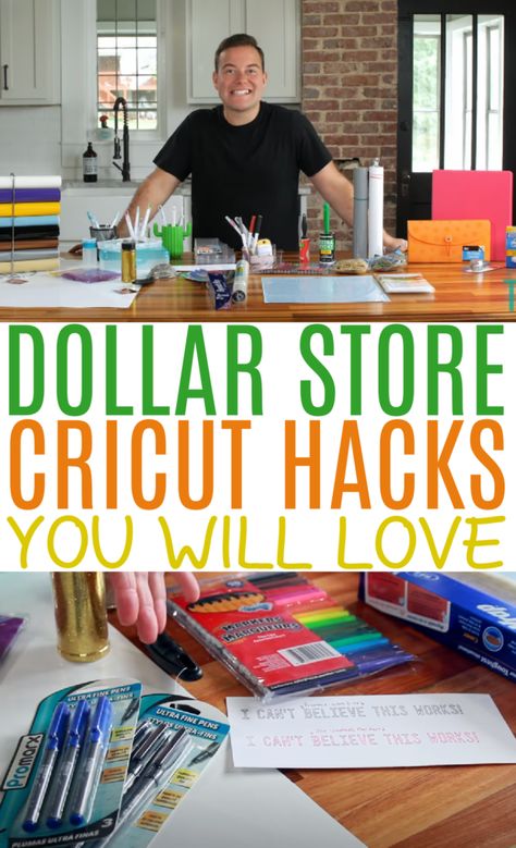 Storing Cricut Vinyl Rolls, How To Store Cricut Vinyl, How To Store Vinyl Rolls, Dollar Tree Cricut Supplies, Cricut Pen Projects, Dollar Store Cricut, Cricut Pens Hack, Cricket Joy, Cricut Pens