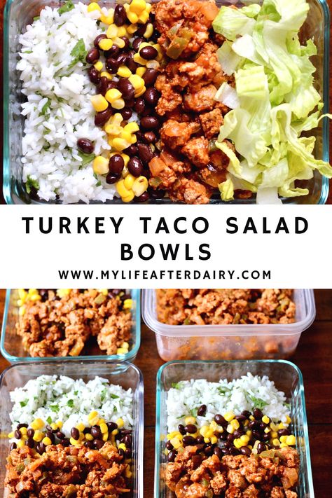 Taco Bowls Healthy, Turkey Taco Bowls, Healthy Eating Grocery List, Bowls Healthy, Turkey Taco Salad, Turkey Taco, 75 Soft, Turkey Salad, 75 Hard