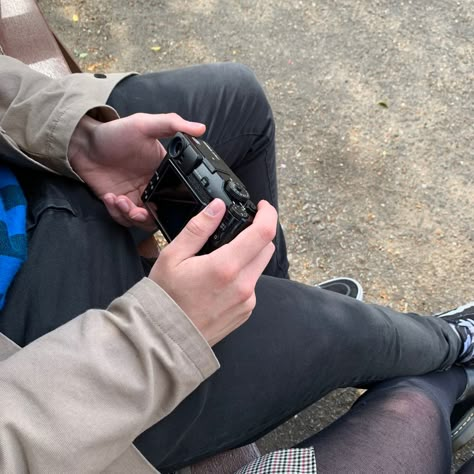 Guy Holding Camera Aesthetic, Couple With Camera Aesthetic, Men With Camera Aesthetic, Photographer Guy Aesthetic, Man With Camera Aesthetic, Guy With Camera Aesthetic, Guy Photographer Aesthetic, Photographer Couple Cameras, Camera Boy Aesthetic