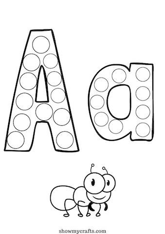 Letter A Dot Worksheet, Painting Worksheet, Dot Marker Printables, Letter B Worksheets, Dot To Dot Printables, Alphabet Crafts Preschool, Dot Letters, Dots Free, Dot Worksheets