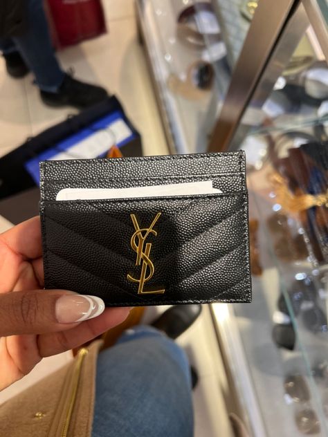 Ysl Card Holder, Goal List, Handbag Essentials, Girly Bags, Bag Model, Fancy Bags, Bags Aesthetic, Crystal Beads Bracelet, Designer Wallets