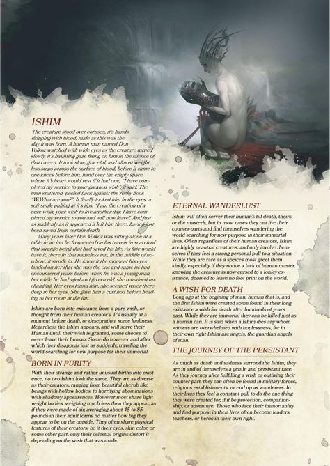 DnD 5e Homebrew — ”Compendium of Angels” excerpt part 3: Ishim Race... D&d Classes And Races, Dnd 5e Races, 5e Races, Dungeons And Dragons Races, D D Classes, Dnd Races, Dnd Classes, Dungeons And Dragons Classes, Dnd 5e Homebrew