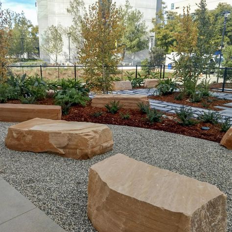 Spanish Garden Ideas, Rock Path, Stone Park, Spanish Garden, Landscape Rock, Stone Landscaping, Landscaping With Boulders, Drought Tolerant Landscape, Outdoor Stone