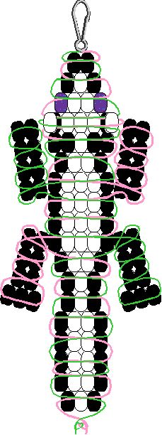 Skunk... Beaded Animals Tutorial, Pony Bead Animals, Pony Bead Projects, Pony Bead Crafts, Beaded Banners, Pony Bead Patterns, Vbs Crafts, Hama Beads Patterns, Beaded Lanyards