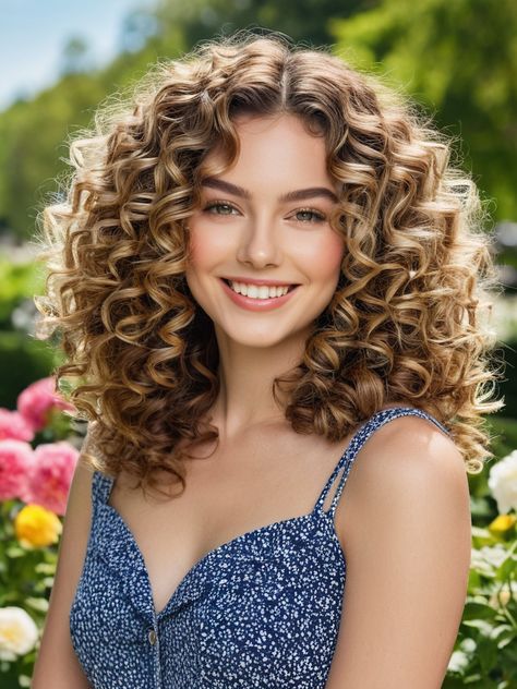 Effortlessly Chic: Curly Hairstyles with a Middle Part for Stunning Looks Curly Hair Middle Part, Hair Middle Part, Medium To Long Hair, Academia Aesthetic Outfit, Natural Curly Hair, Big Smiles, Curl Hair, Trendy Hairstyle, Soft Curls