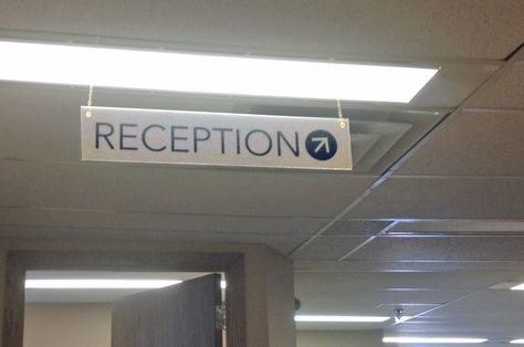 This hanging directional signage completed by Speedpro Imaging Ottawa. Reception Signage, Directional Signage, Ottawa, Electronic Products, Quick Saves