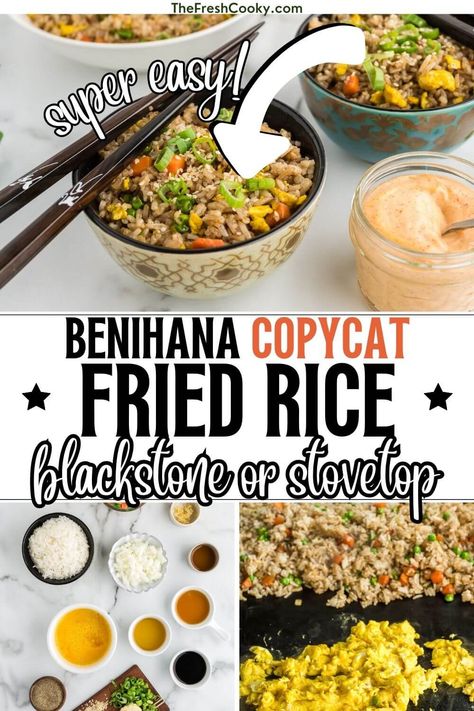 Diy Hibachi Fried Rice, Benny Hanna Fried Rice Recipe, Bennihanna Fried Rice, Habachi Fried Rice, Japanese Hibachi Fried Rice Recipe, Japanese Steakhouse Fried Rice, Best Hibachi Fried Rice, Habatchi Recipe, Benihana Recipes