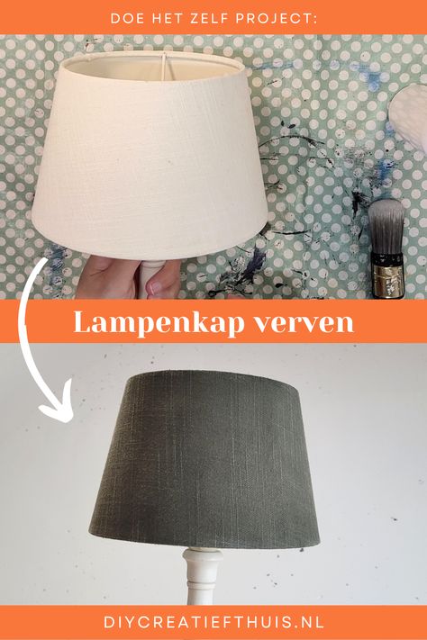 Before&after resultaat van lampenkap verven - pimpen van lampenkappen Mini Project, Recycling, Home Decor, Home Décor