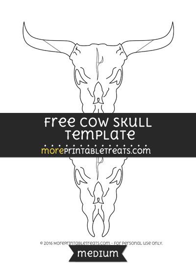 Cow Skull Template - Medium Cow Skull Pumpkin Carving, Wooden Yard Decor, Felt Hat Burning, Irish Halloween, Animal Skull Decor, Skull Template, Fabric Creation, Cow Skull Decor, Middle School Projects