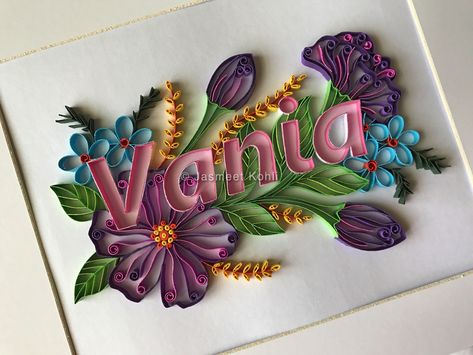 Name typography paper quilling by Jasmeet Kohli Quilling Typography, Quiling Paper Art, Name Typography, Quilling Design, Quilling Letters, Arte Quilling, Quilling Pattern, Handmade Bookmarks Diy, Paper Quilling Cards