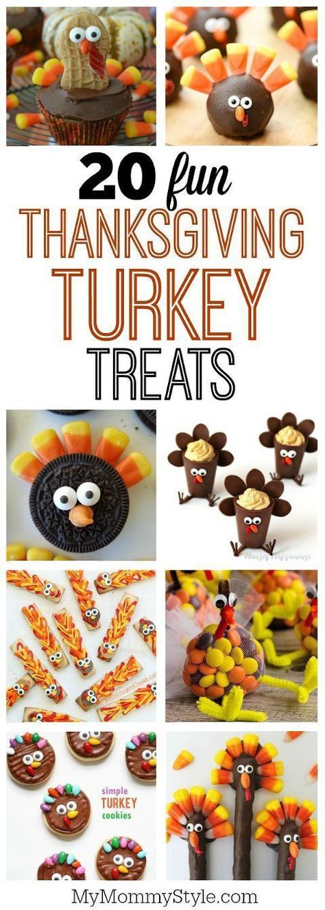 20 fun thanksgiving turkey treats Thanksgiving Treats For Kids, Thanksgiving Turkey Treats, Easy Thanksgiving Turkey, Turkey Treats, Treats For Kids, Turkey Cookies, Diy Easy Recipes, Oreo Balls, Thanksgiving Treats