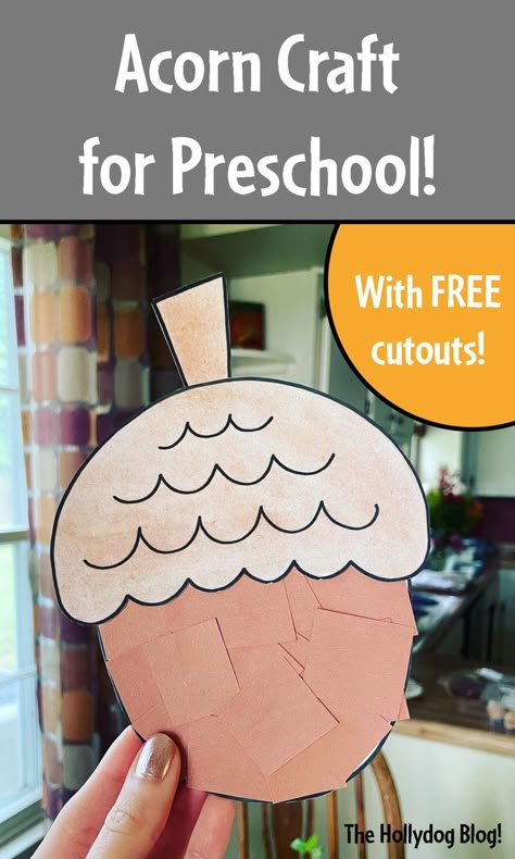 Check out one of my favorite Preschool Crafts! Boost creativity and build fine motor skills with this acorn craft. Print your free cutouts! Acorn Craft | Nature Craft | Acorn Activity | Acorn Crafts | Acorn Preschool Art | Acorn Preschool Crafts Fall Leaves Crafts Preschool, Acorn Crafts Preschool, Acorn Crafts For Kids, October Crafts Preschool, Graduation Crafts Preschool, Preschool Math Lessons, Acorn Craft, Harvest Activities, Craft For Preschool