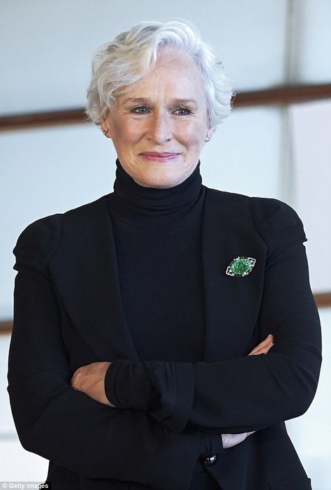 Glenn Close, Helen Mirren, Poses For Photos, Business Dresses, International Film Festival, Cool Haircuts, Female Images, White Hair, How To Style