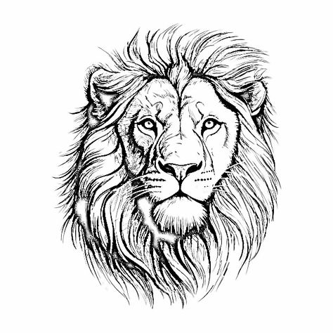 Fierce Lion Tattoo, Lion Tattoo Stencil, Big Tattoos, Lion Forearm Tattoos, Fierce Lion, Stencil Outline, Black Canvas Art, Ganesh Art Paintings, Lion And Lamb