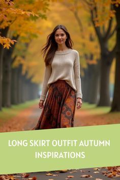 Long Skirts And Boots Outfits, Boho Skirt And Sweater Outfit, Sweaters And Long Skirts, How To Wear A Long Skirt, Sweater And Long Skirt Outfit, Maxi Skirt And Sweater Outfit, Long Skirt And Sweater Outfit, Maxi Skirt Sweater, Printed Maxi Skirt Outfit