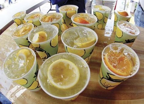 Sugary, fresh squeezed lemonade, just like at the county fair Fair Lemonade Recipe, Lemonade Shake, Lemon Shake Up, Fresh Strawberry Lemonade, Family Drinks, Carnival Night, Honey Simple Syrup, Basil Lemonade, Homemade Lemonade Recipes