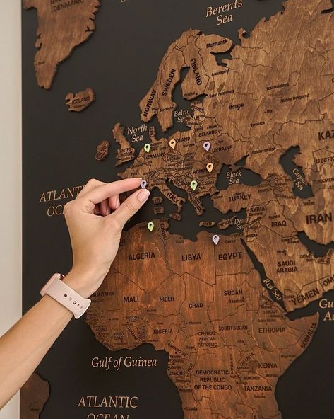 Aviation Bar, Cork World Map, World Map With Pins, Push Pin Travel Map, Pin Travel Map, New Apartment Gift, Wood World Map, Push Pin World Map, Wanderlust Decor