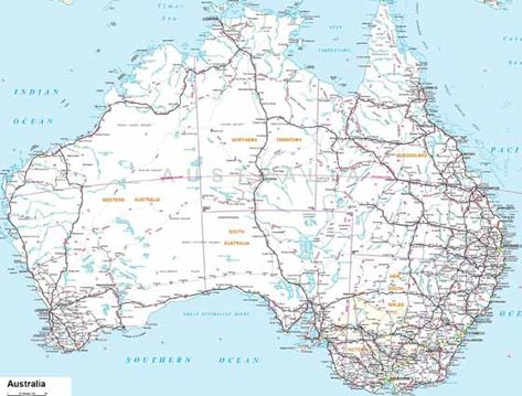 Detailed map of Australia Map Australia, Road Trip Printables, Travel Map Diy, Map Of Australia, Australian Maps, Australian Road Trip, Road Trip Map, Amazing Maps, Australian Travel