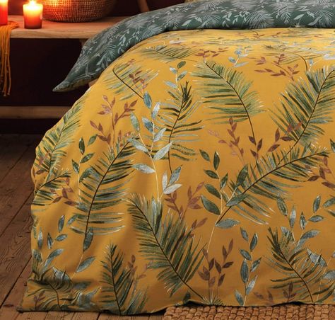 Mustard Duvet Cover, Tropical Duvet Cover, Duvet Covers Yellow, King Duvet Set, Bedroom Orange, King Size Duvet, Bedroom Idea, Floral Duvet Cover, Single Duvet Cover