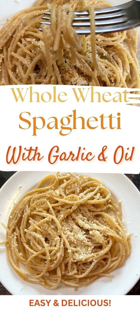 Express your love for delicious meals with our 15-Minute Whole Wheat Spaghetti: Garlic Love Express! This quick and easy recipe brings together the heartiness of whole wheat pasta, the aromatic allure of garlic, and the savory notes of Parmesan cheese. In just 15 minutes, you can create a dish that's not only quick but also filled with love and flavor. Learn the secrets to turning your kitchen into an express of garlic-infused joy. #GarlicLove #15MinuteExpress #WholeWheatSpaghettiJoy Recipes With Whole Wheat Pasta, Easy Meals To Lower Cholesterol Recipes, Whole Wheat Pasta Dishes, Whole Wheat Spaghetti Recipe, Daniel Fast Spaghetti, Wheat Spaghetti Recipes, Whole Wheat Pasta Recipe Healthy, Whole Wheat Noodles Recipe, Wheat Noodle Recipes