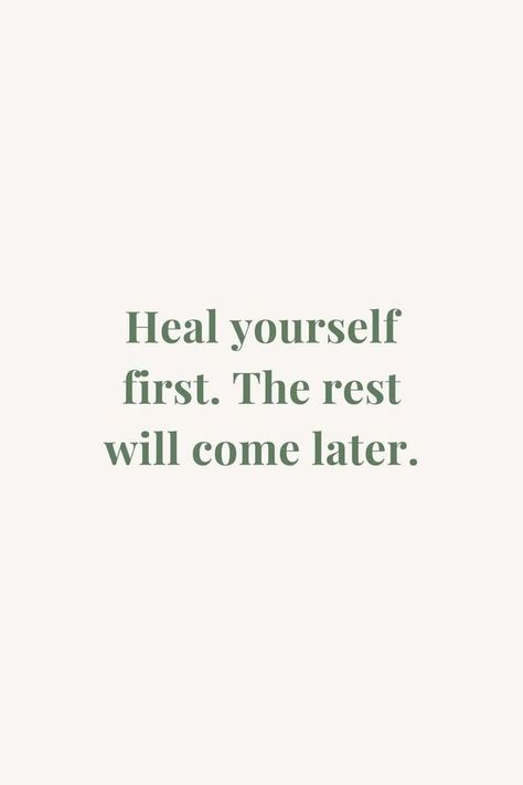 the rest will come Heal Yourself First, Start Loving Yourself, The Power Of Belief, Heal Yourself, Loving Yourself, Self Love Affirmations, More Love, Love Affirmations, Motivational Quotes For Success