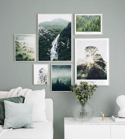 eep calm and go with green ☘️😍 . . From lef Gallery Wall Inspiration, Poster Store, Salon Interior Design, Bedroom Paint Colors, Bedroom Paint, Wall Gallery, Inspiration Wall, Design Case, Living Room Wall