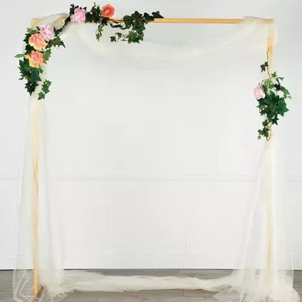 Gold Metal Wedding Arch, 6ft x 7ft Gold Wedding Arch, Affordable Wedding Decorations, Background For Wedding, Tulle Decorations, Elegant Background, Metal Wedding Arch, Metal Wedding, Arch Decoration Wedding, Metal Arch