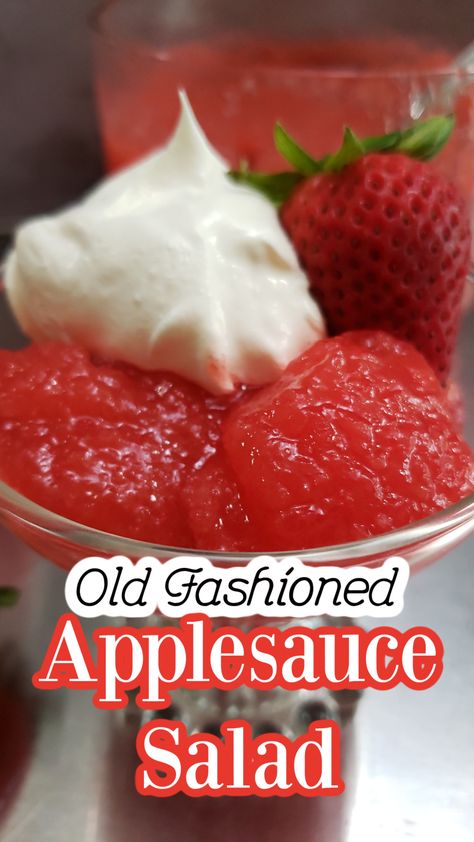 Easy Side Salad Recipes Simple, 7up Jello Salad Recipe, Applesauce Salad, Applesauce Jello, Keto Jello, Salad With Strawberry, Strawberry Pretzel Salad Recipe, Raspberry Salad, Fruit Sweets