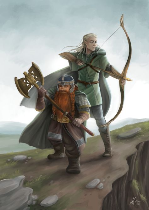 Gimli Fanart, Gimli And Legolas, Doors Of Durin, Lotr Legolas, Legolas And Gimli, Samwise Gamgee, J.r.r. Tolkien, The Fellowship Of The Ring, Middle Earth Art