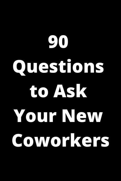 Discover 90 thought-provoking questions to ask your new coworkers and build meaningful connections in the workplace. Whether you're breaking the ice or diving deep into conversations, these questions will help you get to know your colleagues better. Strengthen professional relationships and foster a positive work environment by sparking engaging discussions with your team members. From fun facts to career aspirations, these questions cover a wide range of topics to facilitate bonding and collabo Getting To Know Employee Questions, Fun Get To Know You Questions For Work, Getting To Know Coworkers Questions, Get To Know Your Coworkers Questions, Get To Know You Questions For Work, Professional Relationships, Boss Vibes, Ice Breaker Questions, Positive Work Environment