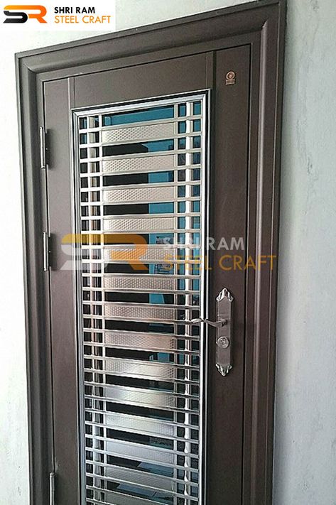 Door Designs For Home, Modern Steel Gate Design, Safety Doors, Steel Grill Design, House Main Door, Steel Security Doors, Grill Gate Design, House Main Door Design, Steel Door Design