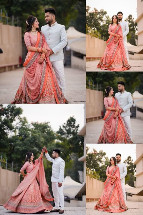 Couple Poses Photography Engagement, Wedding Portrait Poses Couple Photography, Photoshoot Ideas For Engagements, Traditional Outfits Ideas, Couple Pose In Wedding, Wedding Pose For Couple, Jodhpuri Couple Photoshoot, Pose Couple Wedding, Couple Poses In Suit