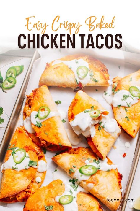 Baked Chicken Tacos Recipe, Taco Sauce Recipe, Baked Fish Tacos, Ground Chicken Tacos, Fish Tacos With Cabbage, Oven Baked Fish, Tacos Easy, Delicious Tacos, Chicken Taco Seasoning