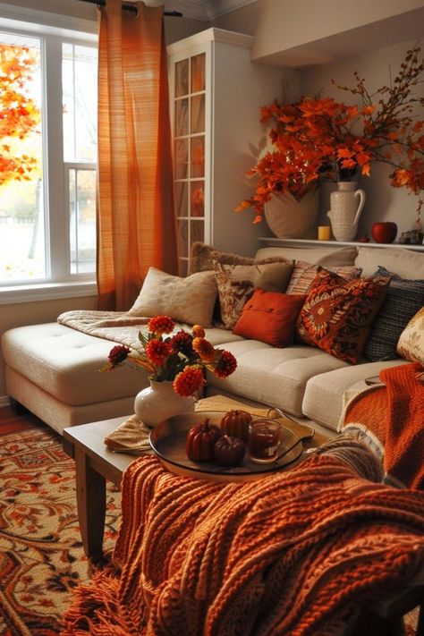 21 Cozy Fall Decor Ideas will inspire you to embrace the season and enjoy everything autumn offers. #modernfalldecor #cozyhome #homedecorideaslivingroom #modernfalldecor Everything Autumn, Western Living Room Decor, Minimalist Holiday Decor, Fall Apartment Decor, Autumn Living Room, Western Living Room, Autumn Cottage, Modern Fall Decor, Bloxburg Houses