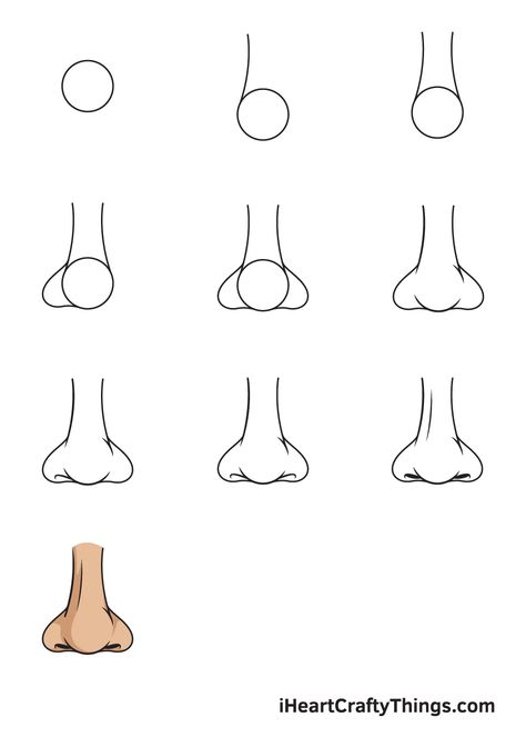 How to Draw a Nose – Step by Step Guide Easy Nose Drawings, Nose Step By Step, Sketch Nose, Draw Nose, Cartoon Noses, How To Draw A Nose, Draw A Nose, Anime Nose, Nose Drawing