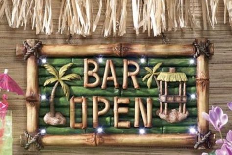 Tiki Lights, Outdoor Tiki Bar, Tiki Signs, Tiki Bar Signs, Tiki Bars, Tiki Decor, Tiki Bar Decor, Tiki Lounge, Pool Party Decorations