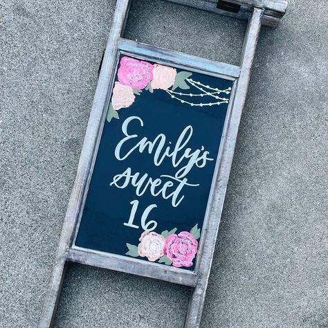 Sweet 16 Chalkboard Signs, Sweet 16 Sign, Pink Sweet 16, Chalkboard Signs, Chalkboard Art, Sweet Sixteen, Happy Friday, Sweet 16, Chalkboard