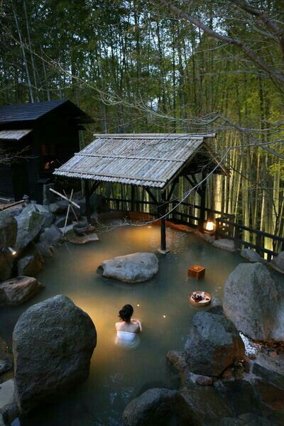 Japanese Bath House, Japanese Onsen, Japanese Hot Springs, Japanese Bath, Japanese Architecture, Hot Spring, Japanese House, Bath House, Dream House Decor