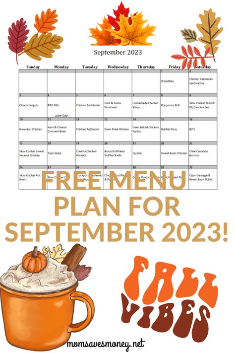 Keep stress in the kitchen to as minimal as possible with this menu plan for September 2023. Includes printable meal plan calendar with 30 easy, family-friendly, homemade recipes the whole family will love. This done-for-you meal plan makes cooking family dinner and saving money easy! Get the meal plan now. Monthly Meal Plans For Family, Sept Meal Plan, October Menu Plan, Menu For The Week Families, September Meal Plan Calendar, September Menu Plan, September Meal Ideas, September Meal Plan, Chicken Tettrazini