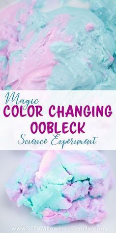 magic color changing oobleck science experiment Oobleck Experiment, Oobleck Recipe, How To Make Oobleck, Chemistry For Kids, Science Camp, Kid Science, Science Rules, Stem Classroom, Chemistry Experiments