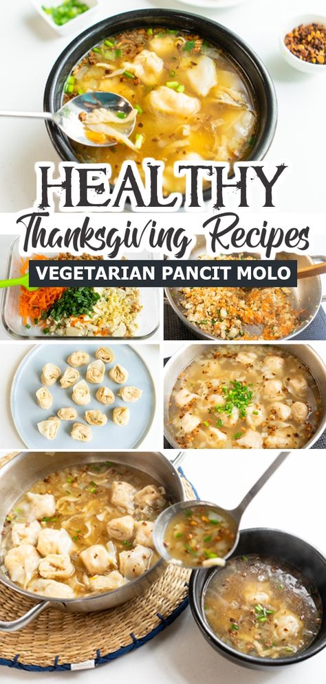 Discover the delightful world of Filipino cuisine with this easy Vegetarian Pancit Molo recipe! These dumplings in savory clear broth are a vegetarian twist on a classic Filipino comfort food. Learn how to make this satisfying dish at home and enjoy the rich flavors of the Philippines. #VegetarianPancitMolo #FilipinoCuisine #HomemadeRecipes Vegetarian Pancit, Molo Recipe, Pancit Molo, Thanksgiving Crockpot, Thanksgiving Crockpot Recipes, Light Soups, Healthy Thanksgiving Recipes, Filipino Cuisine, Vegetarian Protein