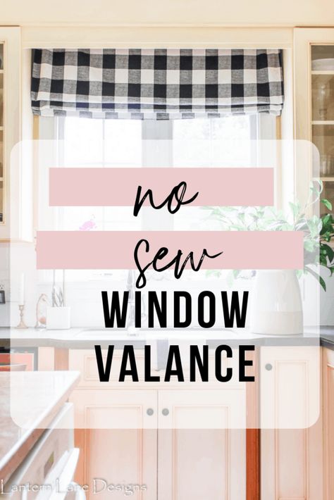 Diy Kitchen Valance, Diy Valances For Windows, Diy No Sew Curtains, Front Porch Decor Diy, No Sew Valance, Window Treatments Modern, Make Your Own Kitchen, No Sew Pillows, Porch Decor Diy