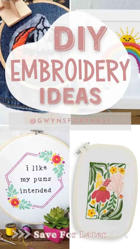 embroidery craft ideas Embroidery Craft Ideas, Embroidery Projects For Beginners, Diy Embroidery Projects, Diy Embroidery Kit, Charming Home, Embroidery Craft, Embroidery Ideas, Creative Outlet, Diy Embroidery