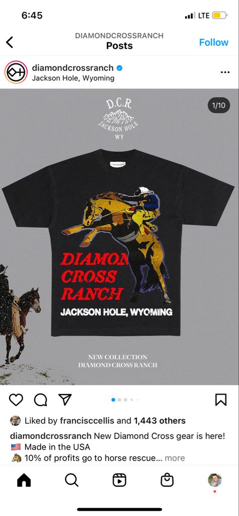 Diamond Cross Ranch Shirt, Diamond Cross Ranch, Jackson Hole Wy, Horse Rescue, Diamond Cross, Jackson Hole, Graphic Tshirt, Lemon, Mens Graphic Tshirt