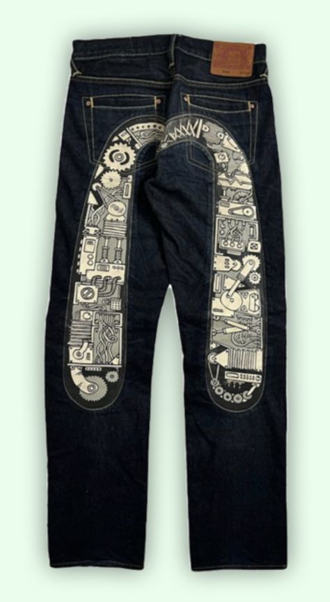 Evisu Jeans, Street Fashion Men Streetwear, Men Streetwear, Junk Drawer, Baggy Pant, Jogger Jeans, Mens Streetwear, Street Fashion, Jeans Pants