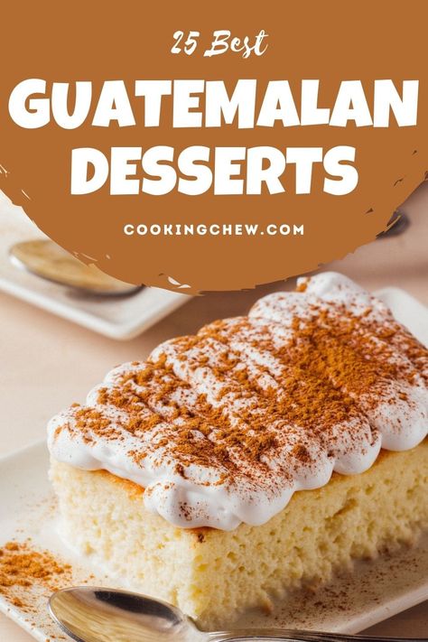 Are you trying to find the best Guatemalan Desserts? We've rounded up 25 easy Guatemalan Desserts we hope will inspire you. The only question is which dessert recipe you will choose to make first? Pepian Recipe, Guatemalan Desserts, Guatamalan Recipes, Tres Leches Recipe, Squash Cakes, Guatemalan Recipes, 3 Ingredient Desserts, American Desserts, Banana Dessert