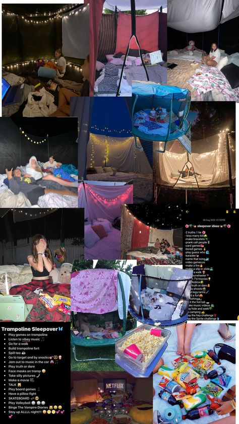 Trampoline sleepover collage Trampoline Sleepover, Trampolines, Collage