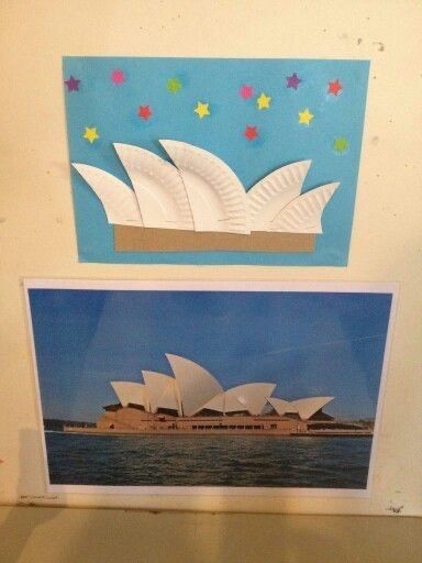 Australia Arts And Crafts, Australia Crafts For Toddlers, Australia Crafts Preschool, Australia Art Projects For Kids, Australia Bulletin Board, Travel Around The World Crafts For Kids, Australia Day Decorations, Sydney Opera House Craft, Australian Crafts For Kids